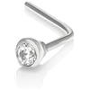 Mia Gioielli - Piercing Diamante - Orecchino Naso Oro 18k (750) Bianco con Brillante 0.015 carati - Stile Classico - Anallergico per Donna Ragazza - F-04591-0B00