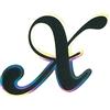 4R Quattroerre.it 20074 Adesivo Monogramma Lettera X, Nero Metallescente, X-Olografica