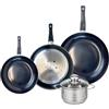 Hausfrau Set di pentole e padelle rosa manico rimovibile antiaderente, manico staccabile set di pentole in ceramica da cucina forno lavabile in lavastoviglie, NO PFAS NO PTFE