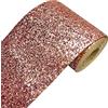 DHHOUSE Bordo per carta da parati glitterato grosso, bordo autoadesivo da parete con glitter (13 cm x 5 m, oro rosa)