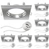 ledscom.de 6 pezzi cornice da incasso a soffitto RIR cornice da incasso angolare cromata opaca (LED/alogena/GU10/MR16/PAR16/50mm) incl. presa GU10