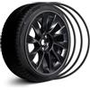 EVOOOR Protezione per cerchioni in lega automobilistica - Copertura completa dell'intera corona - Strisce per evitare danni al marciapiede - Set di 4 copricerchi - 18 nero