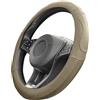 Upgrade4cars Coprivolante Auto Beige Ecopelle Universale 37-39 cm | Rivestimento in gomma antiscivolo | inodore & resistente | Montaggio facile & veloce | Qualità collaudata