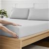 Sweet Home Collection Lenzuolo con angoli king size con elastico completo e cinghie angolari integrate per evitare spostamenti, lenzuolo inferiore in microfibra spazzolata morbido e traspirante, king size, argento