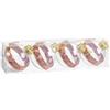 BigBuy Christmas Palline di Natale rosa trasparente oro plastica tessuto fiocco 8 x 8 x 8 cm (4 pezzi)
