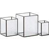 BigBuy Home Portacandele in vetro dorato metallo 18 x 18 x 22 cm (3 pezzi)