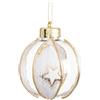 BigBuy Christmas Palline di Natale Bianco Trasparente Oro Plastica Tessuto Stelle 6 x 6 x 6 cm (6 Pezzi)