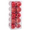 BigBuy Christmas Palline di Natale rosso plastica 6 x 6 x 6 cm (20 pezzi)