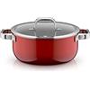 WMF Fusiontec Mineral Pro 0519525290 - Pentola a induzione, 24 cm, resistente, resistente ai graffi, adatta a tutti i piani cottura, made in Germany, colore rosso passion