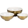 BigBuy Home Ciotola 30 x 30 x 14 cm Oro Bianco Ferro (3 pezzi)