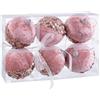 BigBuy Christmas Palline di Natale rosa dorato Polyfoam tessuto 8 x 8 x 8 cm (6 pezzi)