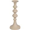BigBuy Home Portacandele 13 x 13 x 33 cm Alluminio Crema