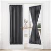 DWCN Tende oscuranti termiche per porta francese, con tasca per bastone, per porte con finestra, cucina e patio, lunghezza 91 x 203 cm, 1 tenda a pannello con fermatenda, grigio scuro