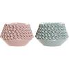 DKD Home Decor Vaso della marca Rosa Turchese Gres Mediterraneo (2 Pezzi) (20 x 20 x 13 cm) (Referenza: S3020526)