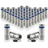 POPPSTAR connettori F a crimpare (50 pezzi) per cavo coassiale SAT (RG58, RG59, 5 mm, 7,5mm) Adattatori antenna stagni per cavi satellitari TV, argento