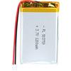 Sunkoo Batteria ai polimeri di litio 3,7 V 1200 mAh 503759 ricaricabile con cavo connettore JST per altoparlanti e dispositivi wireless