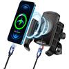 iMESTOU Caricatore del Supporto per Telefono Wireless Moto, Supporto Mobile a Specchio Manubrio/Retro-visione con Carica Rapida USB 3.0, Adatto a Telefoni Cellulari da 4,0 a 7,0