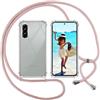 ISOI Cover con Cordino per Samsung Galaxy A56 5G, Custodia Trasparente con Collana Tracolla Laccio Collo Ultra Sottile Morbido TPU Silicone Antiurto AntiGraffio Case, Rosa