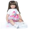 Tudofttg Bambola Reborn 60cm, Bambola Realistica in Silicone Vinile, Corpo Morbido, Occhi Aperti, Capelli Lunghi Pettinabili, Regalo per Natale e Collezione