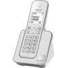 Panasonic KX-TGD310JTS Telefono Cordless Digitale, Unità Base e 1 Ricevitore, Display LCD Bianco, Vivavoce, ID Chiamante, Blocco Chiamate Indesiderate, Modalità Eco Plus, Sicurezza DECT, Argentato