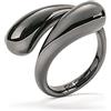 Folli Follie, anello da donna in acciaio inox, nero, misura 12, 1R18T014A