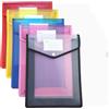 FAREASTSHOP 5 cartelline impermeabili con 5 cartelline trasparenti a forma di L, portadocumenti A4, moderno, colore: Bianco, rosso, giallo, blu e rosa
