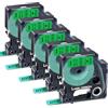 Label Orison Nastro di ricambio compatibile per Dymo D1 40919 per Dymo LabelPoint 200 250 300, LabelManager 120P 160 280 300 360D 420P 450D 500TS, nero su verde, 9 mm x 7 m, confezione da 5