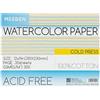 MEEDEN Blocco di carta dell'acquerello, 100% cotone Watercolor Paper Pad di 20 fogli, 140lb/300gms, carta di arte senza acidi per acquerello, guazzo e altro ancora, 31×23 cm stampa fredda