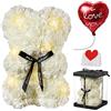 Touloube Orsetto Rosa Fiore Regalo Donna, Regali Festa Della Mamma, Orso Rosa Regali per Lei, Rose Teddy Bear con luci, Regali di compleanno per Ragazza con Confezione Regalo Trasparente e Biglietto d'amore