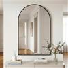 BEAUTYPEAK Specchio da 61 x 91 cm, telaio minimalista, solido specchio per tutto il corpo libero, leggero da appendere alla parete orizzontalmente o verticalmente per camera da letto nero