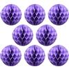 Ruidee 8 palline di carta a nido d'ape in carta velina con fiori per feste, decorazioni per matrimoni, feste di compleanno, baby shower (20,3 cm, viola chiaro)