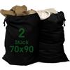 ELES VIDA® - Sacco XXL per biancheria nero 2 pezzi 70x90cm 100% cotone - Sacco Heavy Duty XL extra grande - durevole, con cordino, raccoglitore viaggio, scatola biancheria