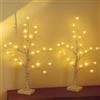 SALCAR Albero di luci a LED per interni, 2 pezzi, 60 cm, luci a forma di albero di betulla, funzionamento USB/a batteria, 24 LED, luce bianca calda, decorazione natalizia per casa, feste, compleanni