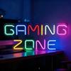 DAJASD Gaming Zone - Insegna al neon, 32 x 14 cm, dimmerabile, colorata, per decorazione da parete con interruttore, alimentazione USB, luci LED personalizzate per sala giochi, zona giochi, camera da