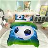 Loussiesd Set di biancheria da letto per bambini e ragazzi, motivo pallone da calcio 3D, copriletto, decorazione per camera da letto, 2 pezzi, per letto singolo
