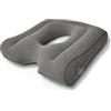 Hantaiwan Cuscino Gonfiabile con Foro Centrale - per Sedia, Ufficio e Auto, Cuscino per Sedersi con Supporto Coccige, Allevia la Pressione per Lombare e Postura, Portatile e Regolabile (Grigio)