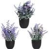 Rieoany 3 Pcs Piante Finte Da Interno, Mini Lavanda Pianta Finta Da Interno, Plastica Piantine Finte Decorative Con Vasetto, Adatto Per Casa, Ufficio, Tavolo, Bagno E Decorazione D'Interni (Viola)
