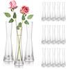 Hewory Vaso per fiori moderno, 18 vasi in vetro, 20 cm, sottile, vaso in vetro per decorazione da tavolo, vaso in vetro fatto a mano, per una rosa per decorazione di matrimonio, tavolo, soggiorno