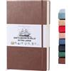 BEECHMORE BOOKS Quaderno da disegno A3 (29,7 x 42 cm) - 160 pagine, 160 g/m² | Copertina rigida in similpelle, sketchbook bianco, confezione regalo, pagine perforate, tasca posteriore, segnalibro