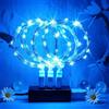 MUXIJIA 4 x luce stringa LED, 20 x LED 2M / 6.6Ft esterno/interno alimentatore USB impermeabile per camera da letto, cortile, matrimonio, Natale, fai da te, ecc. (Blu)