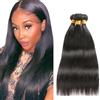 Creuost Parrucca Donna Capelli Veri Umani Straight Bundles Human Hair Extensions Unprocessed Brazilian Virgin Hair #1b Natural Black Weave 3 Bundles Total 300g For Women 12 14 16 Pollice