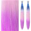 Dalababa 2 Pezzi Extension Capelli Colorati Bambina, Extension Coda Finta Capelli Colorate con Fascia Elastica, Coda di Cavallo Sintetiche Accessori per Ragazze Donne Partito Festival