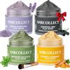 ANRCOLLECT 4 Pack Maschera Viso, Prodotti Skincare Viso con Maschera Alla Vitamina C+al Carbone+Argilla Verde+alla Viola, Set Regalo per Esfoliante, Purificante