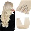 MY-LADY Extension Capelli Veri Clip 8pcs 20cm 45g Extension Clip Capelli Veri Invisibile Liscio Remy Umani Naturali Human Hair Extension con Clip #70 Avorio