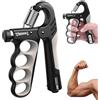 lomdung Allenamento Mani Rinforzatore per Mano, 5-100KG Hand Grip Resistenza Regolabile, Avambracci Attrezzi, Con Contatore Elettronico, per Allenamento Della Forza, Riabilitazione Mano (Grigio)
