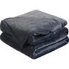 EASELAND Morbida coperta in pile californiano, calda, pelosa, leggera, termica, per divano, letto, 260 x 274 cm, grigio scuro