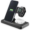 Tech Pop Triple Station 3 in 1 Base di ricarica wireless 3in1 da 15W