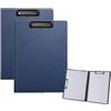Rikyo 2 tavolette portablocco pieghevoli, 22 x 32,5 cm, impermeabili, formato A4 o A3, con due clip in metallo, supporto orizzontale e verticale (blu, A4)