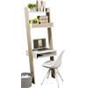 SoBuy FRG111-WN Libreria con ripiano da scrivania a muro con ripiani BHT ca. : 65x176x40 cm