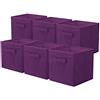 Powerking Cestini portaoggetti, cubi portaoggetti Pieghevoli in Tessuto e cassetto portaoggetti per riporre Gli Oggetti in Stoffa per Armadio e Giocattoli (Viola, 6)